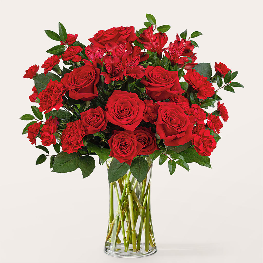 Brilliant Ruby Bouquet – DE VARS-PHILLIPS FLORISTS & ANTIQUES, Hartford CT
