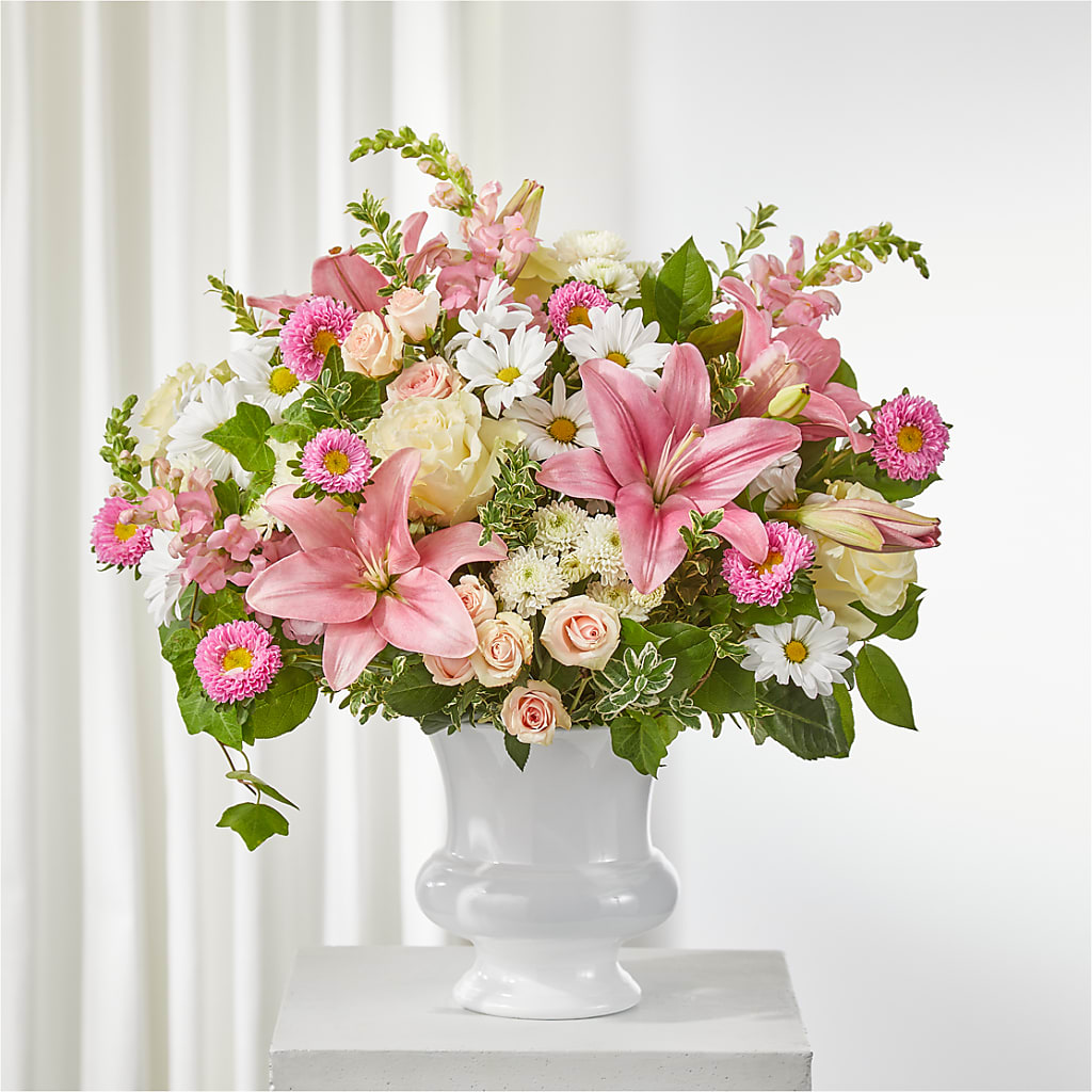 Empathetic Blooms Urn Arrangement – DE VARS-PHILLIPS FLORISTS & ANTIQUES, Hartford CT