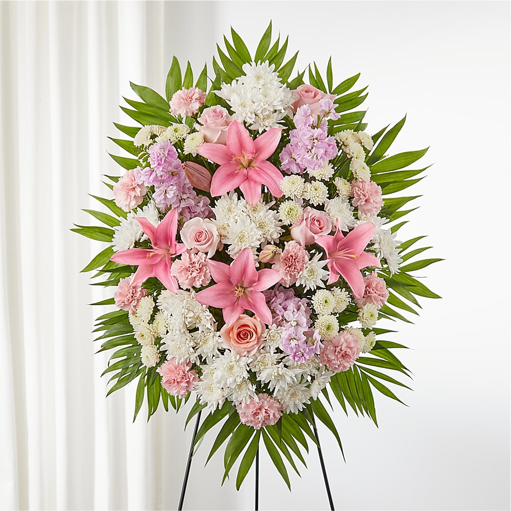 Offering Solace Standing Spray – DE VARS-PHILLIPS FLORISTS & ANTIQUES, Hartford CT