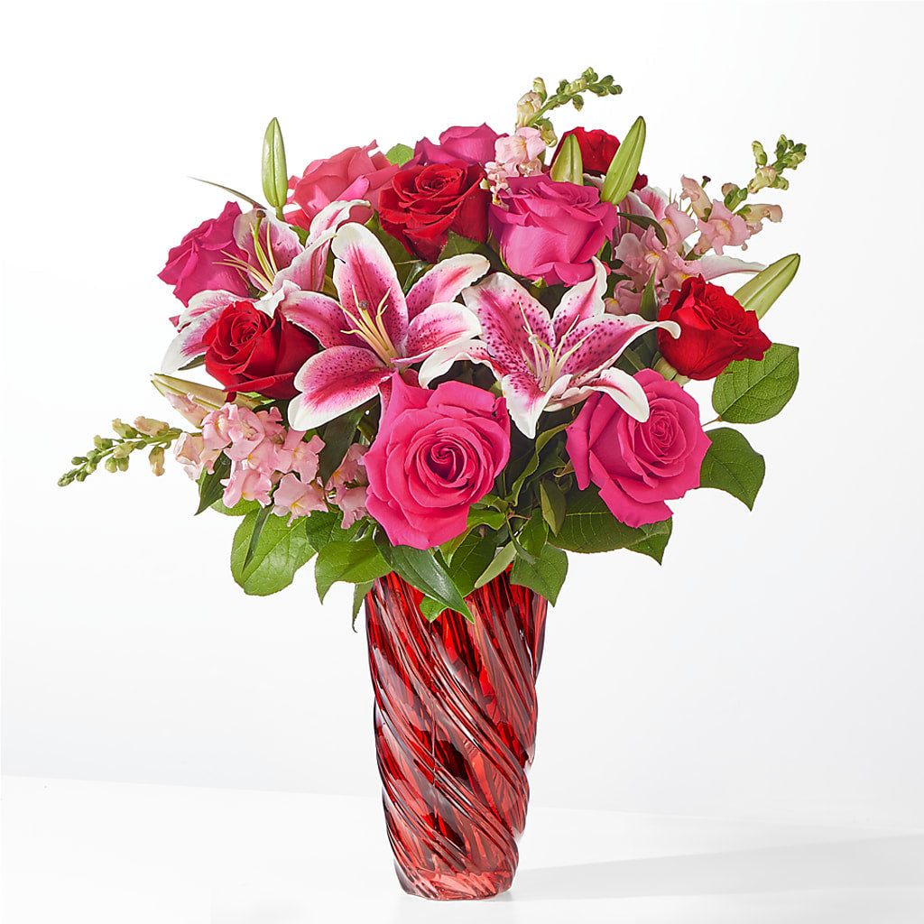 Always You Bouquet with Luxe Swirl Vase – DE VARS-PHILLIPS FLORISTS & ANTIQUES, Hartford CT