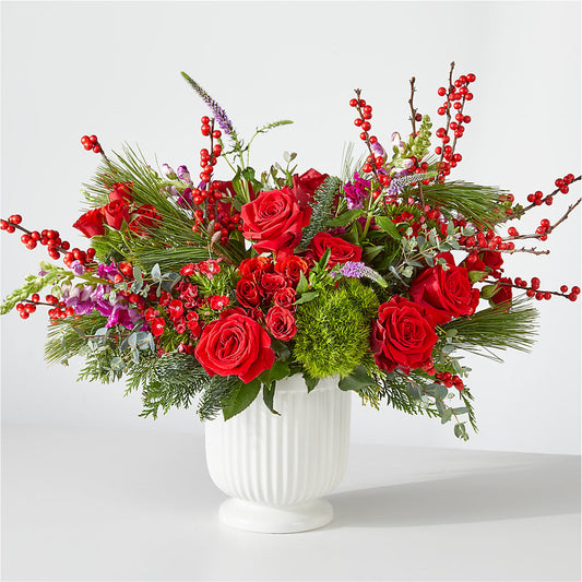 Big Red Bow Bouquet – DE VARS-PHILLIPS FLORISTS & ANTIQUES, Hartford CT