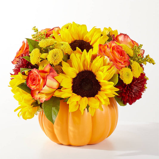 Golden Gourd Pumpkin Bouquet – DE VARS-PHILLIPS FLORISTS & ANTIQUES, Hartford CT