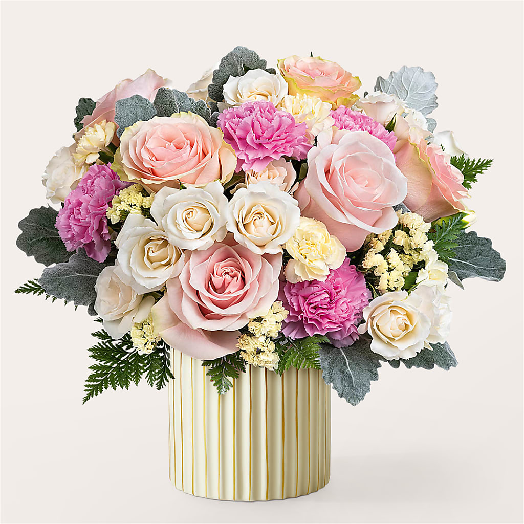 Blissful Moments Bouquet with Ivory Vase – DE VARS-PHILLIPS FLORISTS & ANTIQUES, Hartford CT