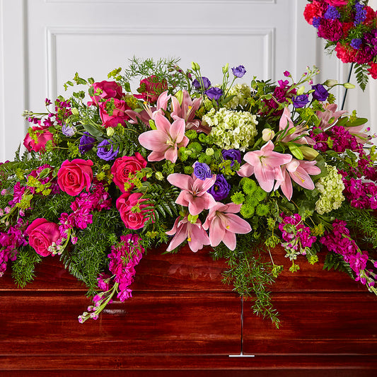 Radiant Tribute Casket Spray – DE VARS-PHILLIPS FLORISTS & ANTIQUES, Hartford CT