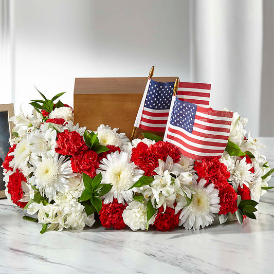 Spirit of Patriotism Cremation Adornment – DE VARS-PHILLIPS FLORISTS & ANTIQUES, Hartford CT